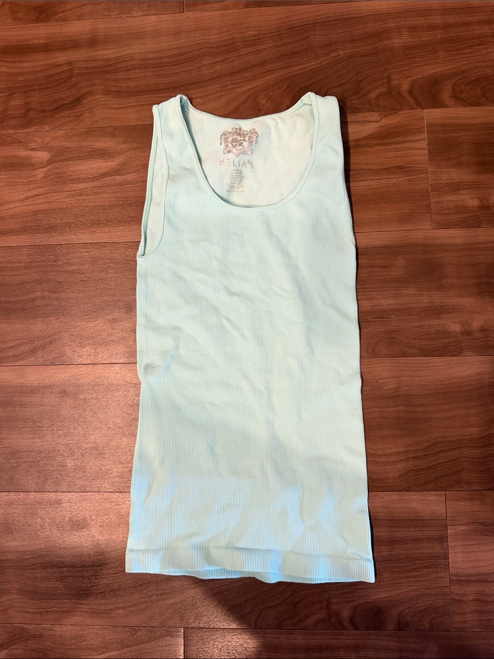 dELiA*s Mint Ribbed Tank Top - Light Green Vintage!